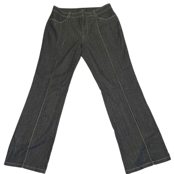 Kenneth Cole Gray Flare Jeans Size 2 Pintuck Y2K Style Discontinued $98 MSRP - Picture 1 of 11